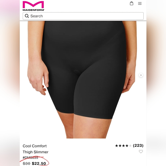 3X PLUS SHAPEWEAR THIGH SLIMMER BLACK 3-PK MAIDENFORM COOL COMFORT SMOOTH STYLE - Picture 6 of 7